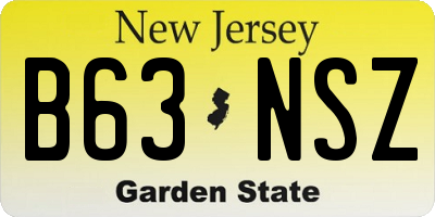 NJ license plate B63NSZ