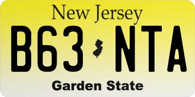 NJ license plate B63NTA