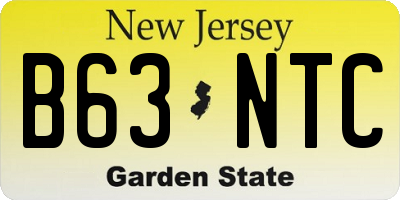 NJ license plate B63NTC