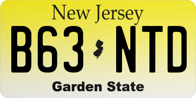 NJ license plate B63NTD
