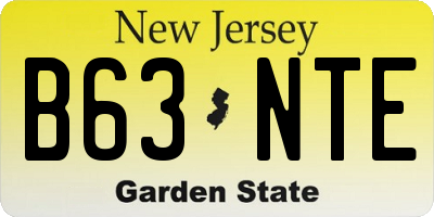 NJ license plate B63NTE
