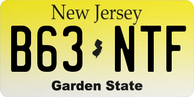 NJ license plate B63NTF
