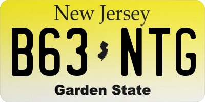 NJ license plate B63NTG