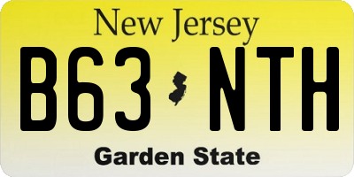NJ license plate B63NTH