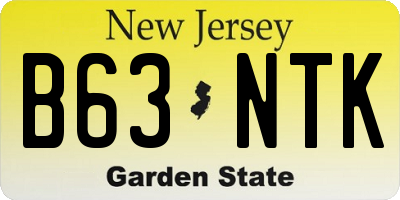 NJ license plate B63NTK
