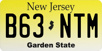 NJ license plate B63NTM