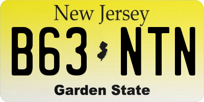 NJ license plate B63NTN