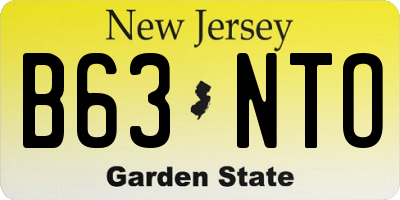 NJ license plate B63NTO