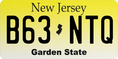 NJ license plate B63NTQ