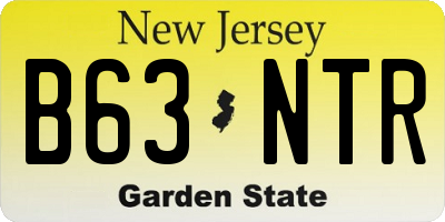 NJ license plate B63NTR
