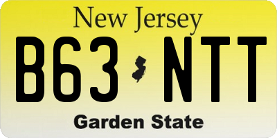 NJ license plate B63NTT