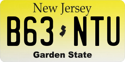 NJ license plate B63NTU