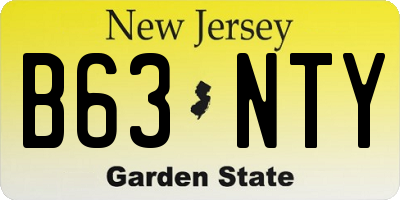 NJ license plate B63NTY