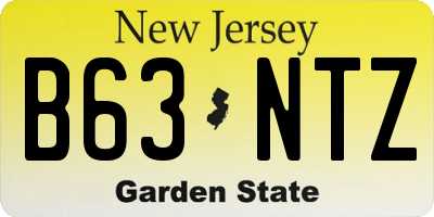 NJ license plate B63NTZ