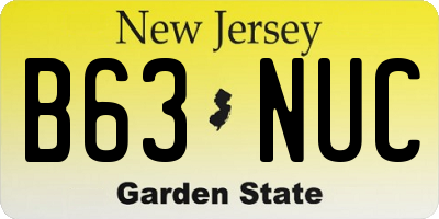 NJ license plate B63NUC