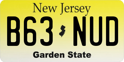 NJ license plate B63NUD
