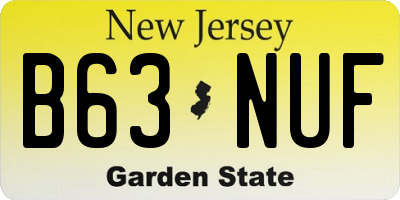 NJ license plate B63NUF