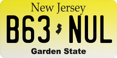 NJ license plate B63NUL