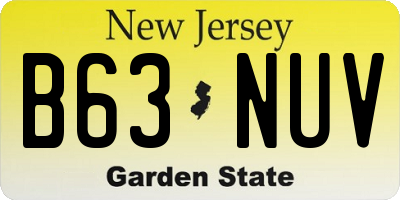 NJ license plate B63NUV
