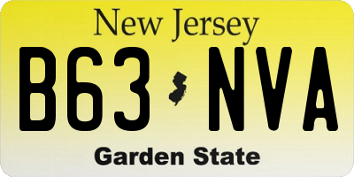 NJ license plate B63NVA
