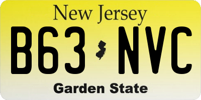 NJ license plate B63NVC