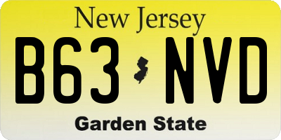 NJ license plate B63NVD