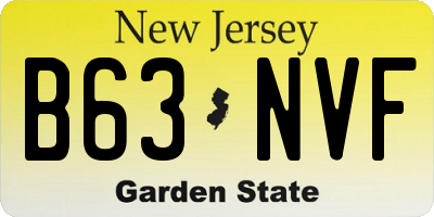 NJ license plate B63NVF