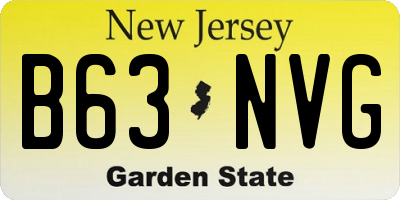 NJ license plate B63NVG