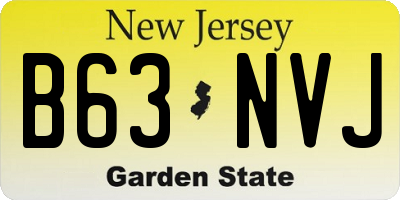NJ license plate B63NVJ