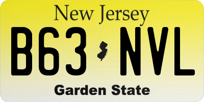 NJ license plate B63NVL