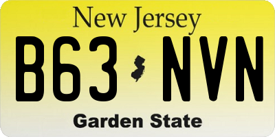 NJ license plate B63NVN