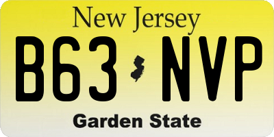 NJ license plate B63NVP