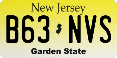 NJ license plate B63NVS