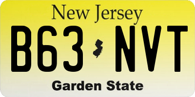 NJ license plate B63NVT