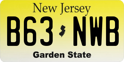 NJ license plate B63NWB