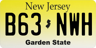 NJ license plate B63NWH