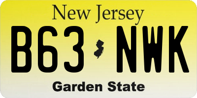 NJ license plate B63NWK