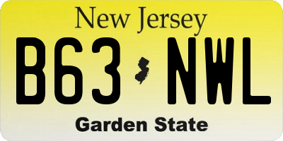 NJ license plate B63NWL