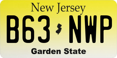 NJ license plate B63NWP