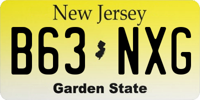 NJ license plate B63NXG