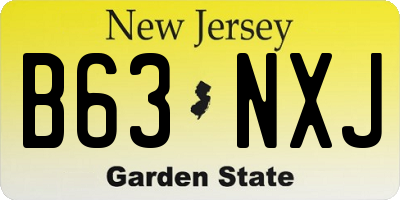 NJ license plate B63NXJ