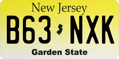 NJ license plate B63NXK