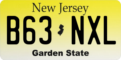 NJ license plate B63NXL