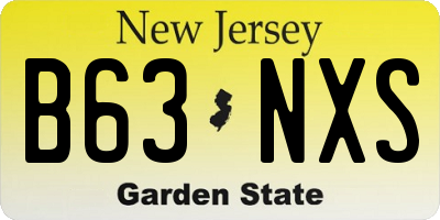 NJ license plate B63NXS
