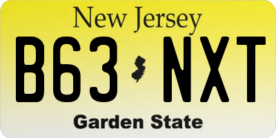NJ license plate B63NXT
