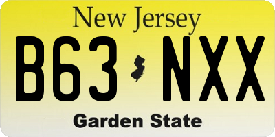 NJ license plate B63NXX