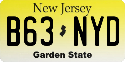 NJ license plate B63NYD