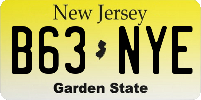 NJ license plate B63NYE