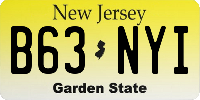 NJ license plate B63NYI