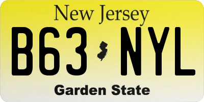NJ license plate B63NYL
